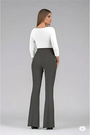 SCUBA KREP ÖNÜ ÇIMALI İSPANYOL PAÇA PANTOLON