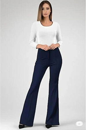 SCUBA KREP ÖNÜ ÇIMALI İSPANYOL PAÇA PANTOLON