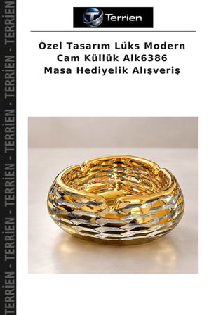 Özel Tasarım Lüks Modern Cam Küllük Alk6386 Masa Hediyelik Alışveriş