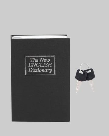Anahtarlı Gizli Kitap Kasa – Metal İç Yapı Kamuflajlı Sözlük Tasarım