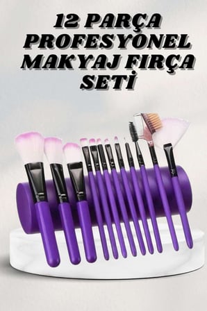Makyaj Fırçası 12 Parça Set Yumuşak Uçlu Göz Makyajına Uygun Hafif ve Taşı