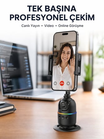 Canlı Yayın ve Video Çekimleri İçin Otomatik Yüz Takipli Masaüstü Gimbal Yen