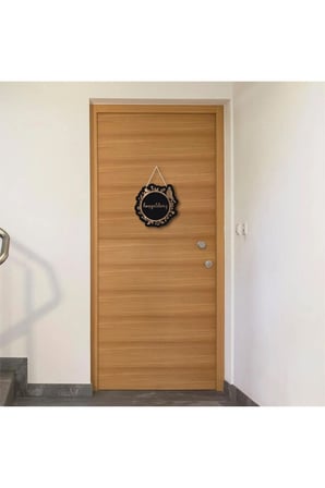 Siyah - Kahverengi Hoşgeldiniz Yazılı Kapı Süsü