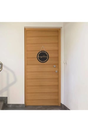 Siyah - Kahverengi Hoşgeldiniz Yazılı Kapı Süsü
