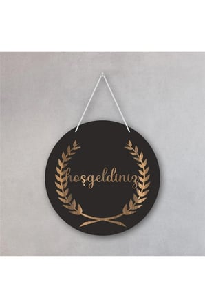 Siyah - Kahverengi Hoşgeldiniz Yazılı Kapı Süsü