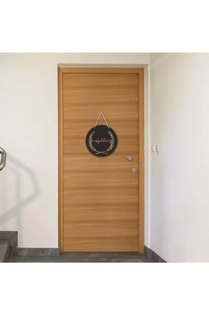 Siyah - Kahverengi Hoşgeldiniz Yazılı Kapı Süsü