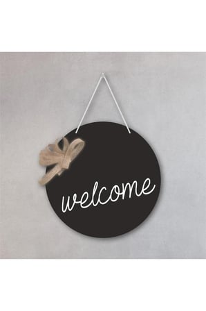 Siyah - Beyaz Welcome Yazılı Kapı Süsü