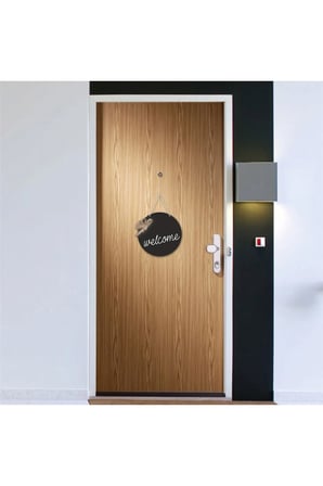 Siyah - Beyaz Welcome Yazılı Kapı Süsü