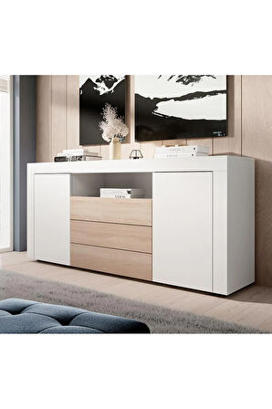 Konsol Şık Büfe Modern Ve Zarif Konsol Beyaz Sonoma Büfe