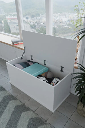 Çeyiz Sandığı Çok Amaçlı Saklama Kutusu Salon Antre Mobilyası Oyuncak Organizer Sandık 125x40 cm