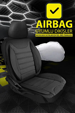 Hurlimann Xn UYUMLU TAM SET SİYAH Oto Koltuk Kılıfı 5 Koltuk Ön Arka Tam Set Terletmez
