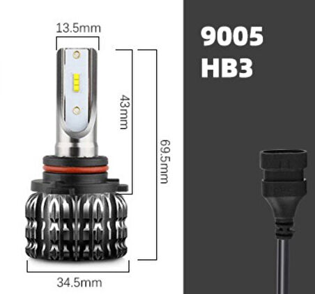 Femex Eco Power HB3 9005 Şimşek Etkili Led Xenon 36W 6.000 Lumen Fansız