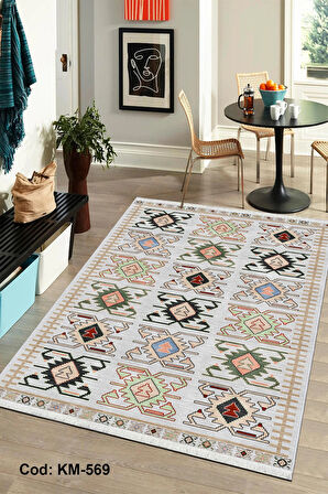 Pamuk Dokuma Taban Kaymaz Yıkanabilir Klasik Desenli  Salon Halısı Mutfak Halısı Koridor Halısı