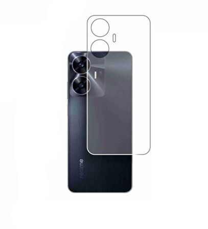 Realme C55 ile Uyumlu Arka Kırılmaz MAT Esnek Nano Koruyucu