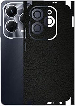 Infinix Hot 40 ile Uyumlu Deri Desenli Siyah Arka Kaplama