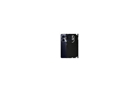 Infinix Hot 40i ile Uyumlu Deri Desenli Siyah Arka Kaplama