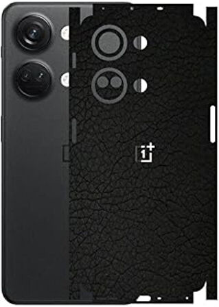 Oneplus Nord 3 ile Uyumlu Deri Desenli Siyah Arka Kaplama