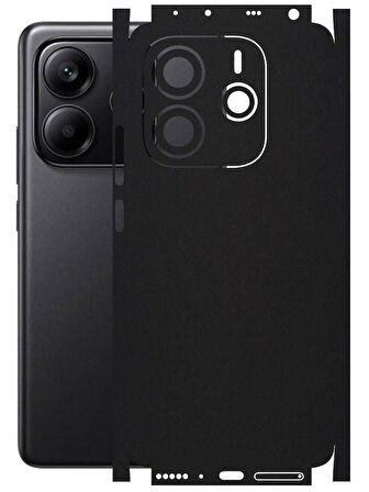 Redmi Note 14 ile Uyumlu Mat Siyah Arka Kaplama