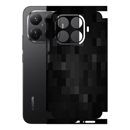 Xiaomi 15T Pro ile Uyumlu 360 Arka Kaplama  Pixel Desenli Siyah