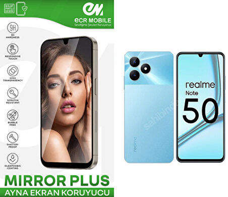 Realme Note 50 Ekran Koruyucu Esnek Ayna(Mirror) 9H Nano 