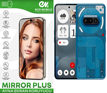 Nothin Phone 3A ile Uyumlu Esnek Ayna(Mirror) 9H Nano Ekran Koruyucu