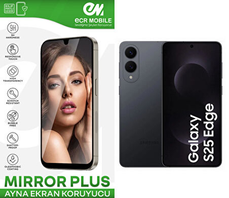 Samsung Galaxy S25 Edge ile Uyumlu Esnek Ayna(Mirror) 9H Nano Ekran Koruyucu