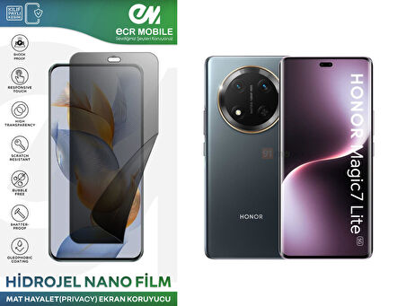 Honor Magic 7 Lite Uyumlu Hidrojel Nano Ekran Koruyucu Film HAYALET(Privacy)Tempered Cam Değildir