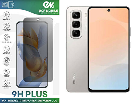Infinix Hot 50i Ekran Koruyucu Tam Uyumlu 9H Esnek Nano Kırılmayan MAT HAYALET(Privacy)