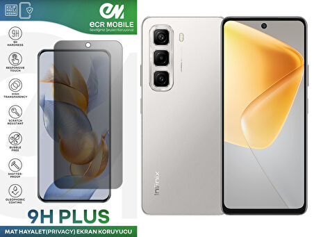 Infinix Hot 50 4G Ekran Koruyucu Tam Uyumlu 9H Esnek Nano Kırılmayan MAT HAYALET(Privacy)