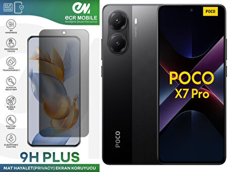 Poco X7 Pro Ekran Koruyucu Tam Uyumlu 9H Esnek Nano Kırılmayan MAT HAYALET(Privacy)