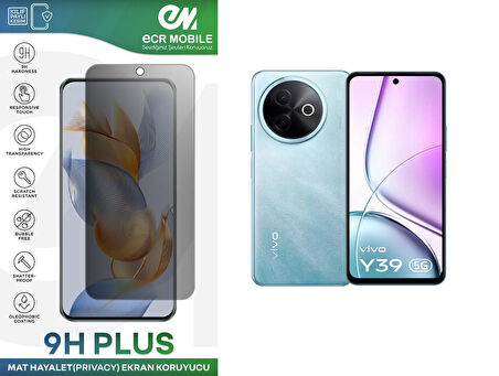 Vivo Y39 Ekran Koruyucu Tam Uyumlu 9H Esnek Nano Kırılmayan MAT HAYALET(Privacy)