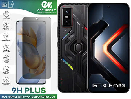 Infinix GT30 Pro Ekran Koruyucu Tam Uyumlu 9H Esnek Nano Kırılmayan MAT HAYALET(Privacy)