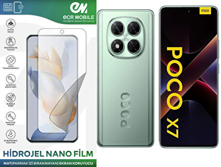 Poco X7 ile Uyumlu Hidrojel Nano Ekran Koruyucu Film MAT(Tempered Cam Değildir!)
