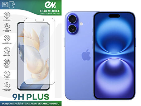 Iphone 16 Plus Ekran Koruyucu MAT(Parmak İzi Bırakmayan) Uyumlu Esnek Nano Kırılmayan