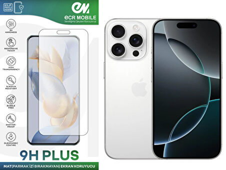 Iphone 16 Pro Ekran Koruyucu MAT(Parmak İzi Bırakmayan) Uyumlu Esnek Nano Kırılmayan