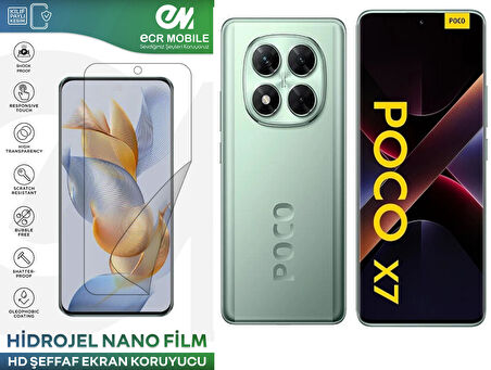 Poco X7 ile Uyumlu Hidrojel Ekran Koruyucu Film HD-ŞEFFAF(Tempered Cam Değildir!)