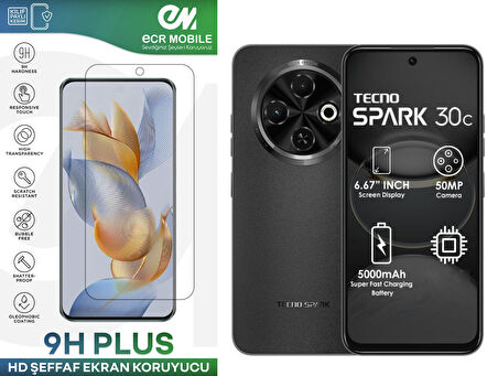 Tecno Spark 30C Ekran Koruyucu 9H Esnek Nano Cam Tam Uyumlu Şeffaf