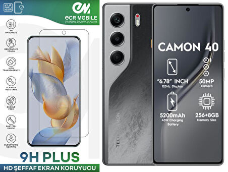 Tecno Camon 40  ile Uyumlu Şeffaf Esnek Nano Cam Ekran Koruyucu