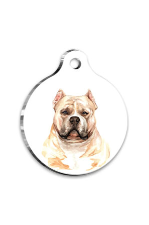 Suluboya American Bully Yuvarlak Köpek Künyesi