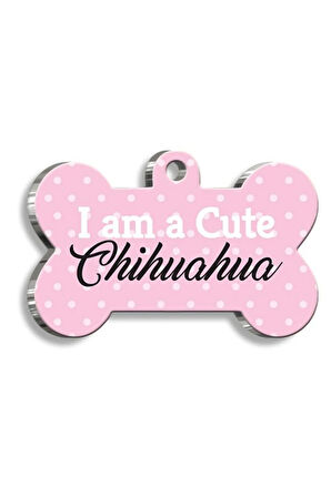 Chihuahua Pembe Kemik Şekilli Köpek Künyesi XLarge 3,3 x 5 cm