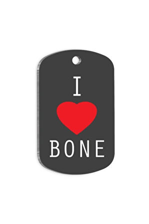 I Love Bone Köpek Künyesi Large 2,9 x 5 cm