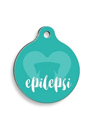 Epilepsi Köpek Mavi Yuvarlak Köpek Künyesi Medium: 3 cm.