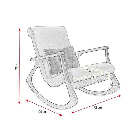 Asedia Ekol Ceviz Krem Renk Sallanan Sandalye