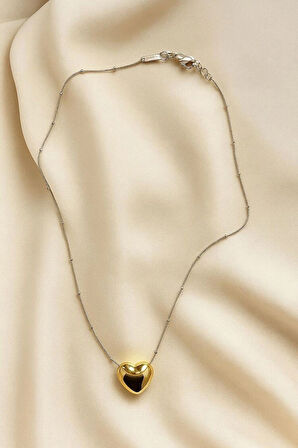 Çelik Balon Kalp Kolye