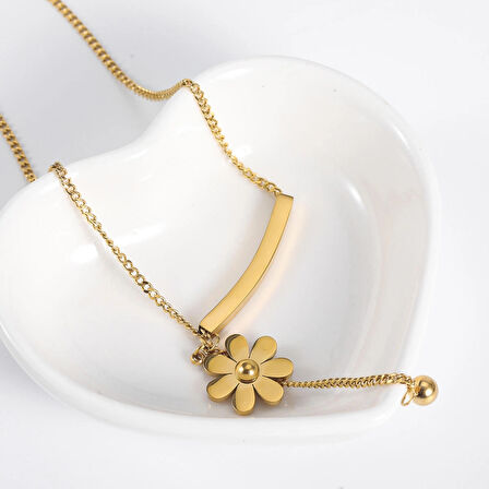 Papatya Lüks Çelik Kolye