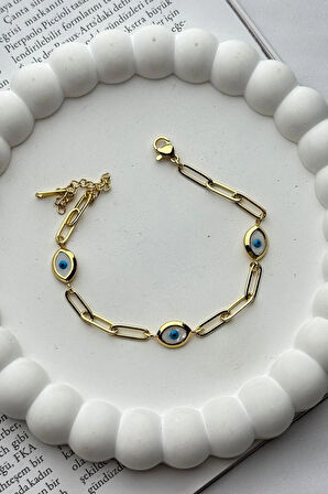 Çelik Göz Detaylı Ataç Zincir Bileklik