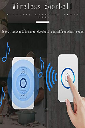 Kablosuz Kapı Zili Priz Tipi – 32 Melodili, 433MHz, Tak-Çalıştır, LED Göstergeli, Beyaz Zil Seti