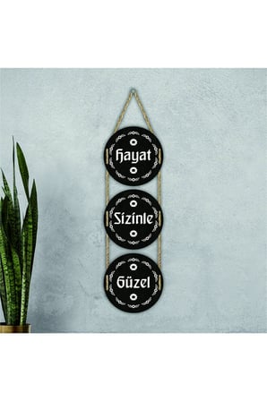 Hayat Sizinle Güzel Duvar Süsü Dekoratif Ahşap Duvar Süsü