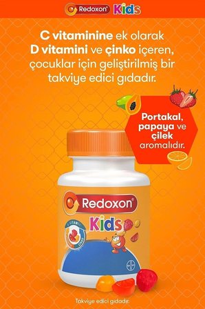 Redoxon Kids 60 Çiğnenebilir Gummy I Çocuklar İçin C Vitamini, D Vitamini Ve Çinko