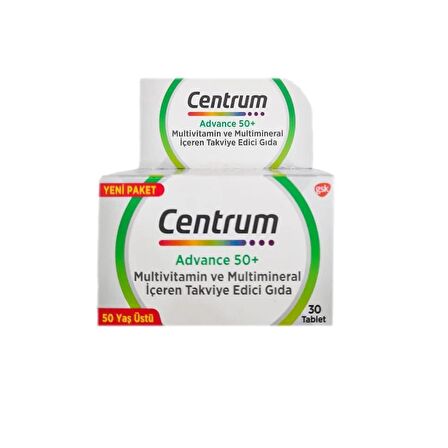 Centrum Advance +50 Yaş Üstü Multivitamin İçeren Takviye Edici Gıda